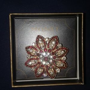 New Monet Jewelry Red Pin